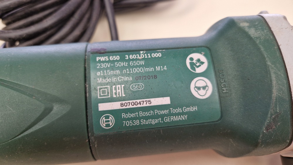 Угловая шлифмашина Bosch PWS 650
