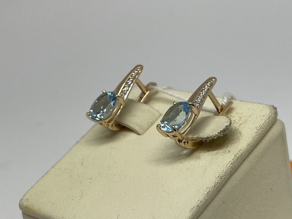 СКМИ585 СЕРЬГИ С КАМНЯМИ (Au 585)