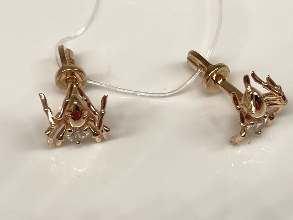 СЕРЬГИ ПУСЕТЫ с камнем (Au 585)