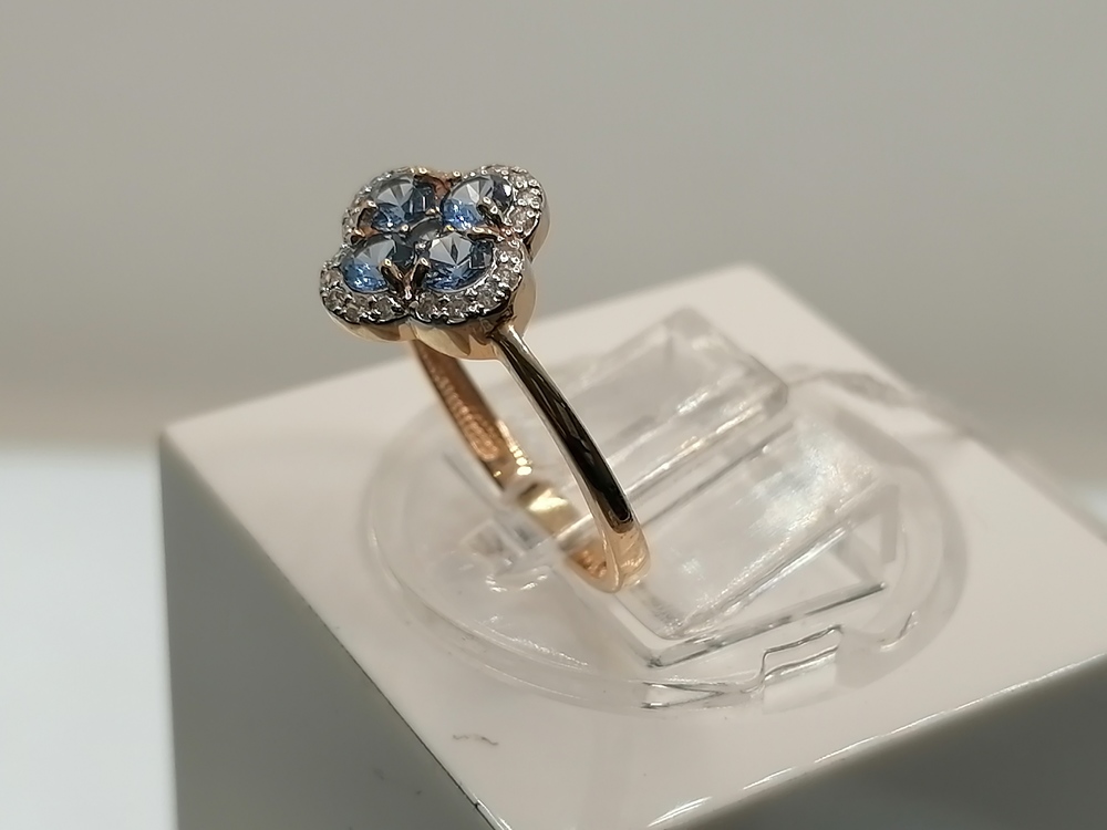 КОЛЬЦО С КАМНЯМИ (Au 585)