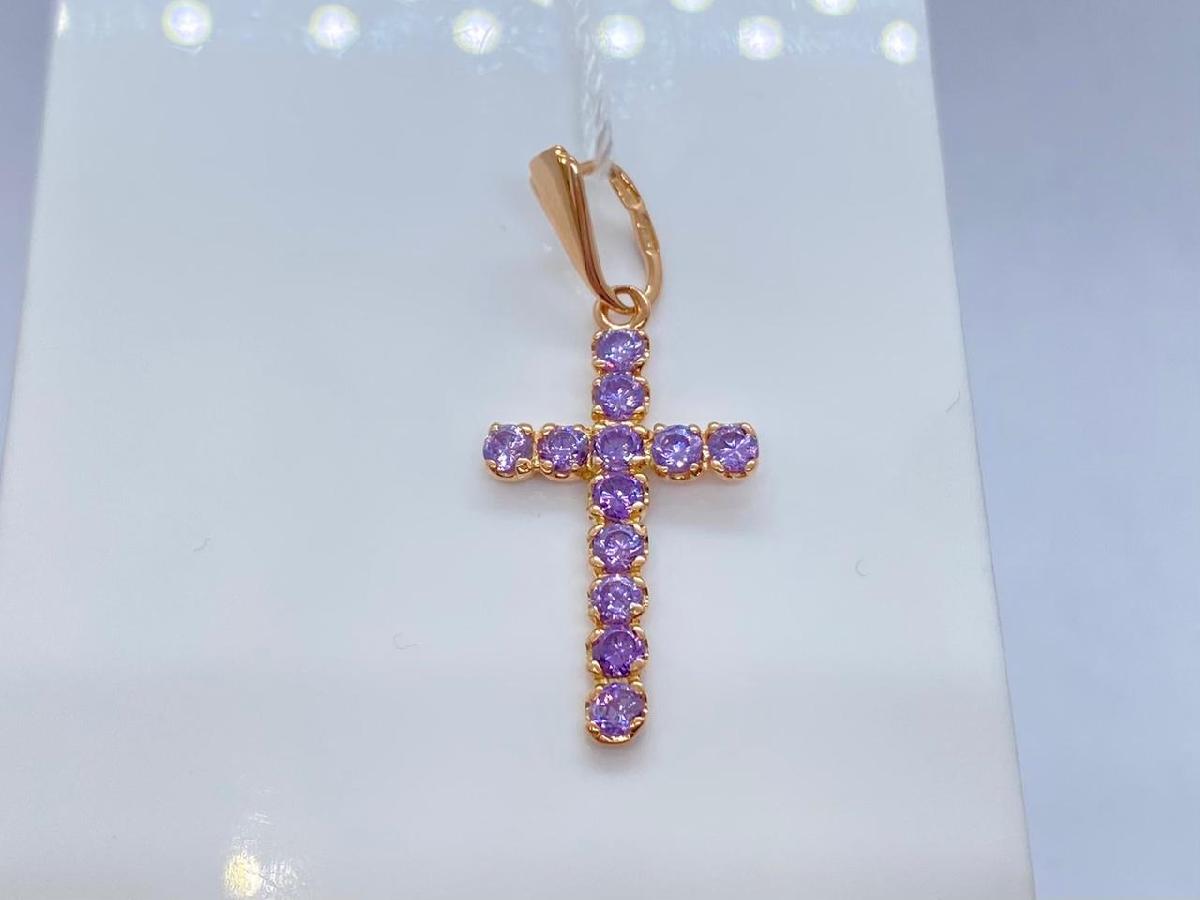 ПОДККИ585 ПОДВЕСКА КРЕСТ С КАМНЯМИ (Au 585) ПОДККИ585 ПОДВЕСКА КРЕСТ С КАМНЯМИ (Au 585)