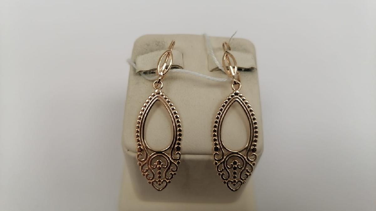 СБКМ585 СЕРЬГИ БЕЗ КАМНЯ (Au 585)