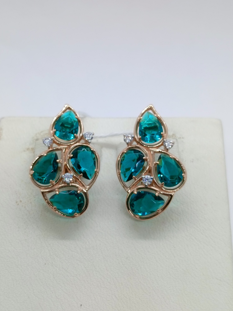 СКМИ585 СЕРЬГИ С КАМНЯМИ (Au 585)