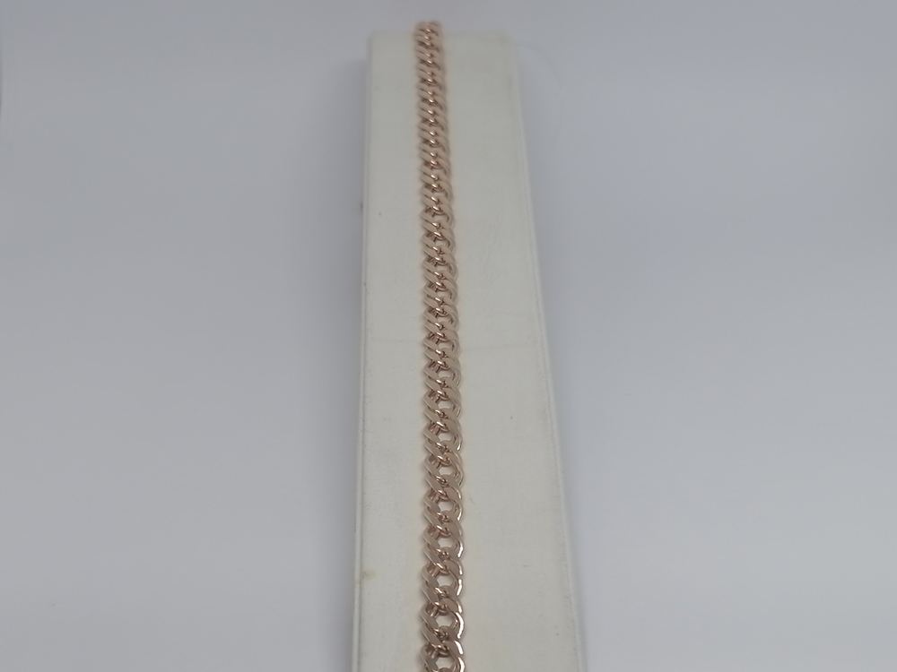 7100154П-21 БРАСЛЕТ ПУСТОТЕЛЫЙ Ромб двойной (Au 585)