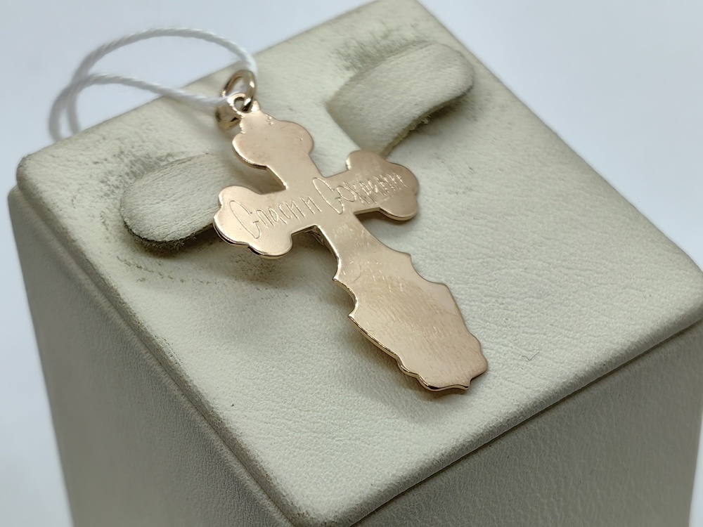 ПОДКБК585 ПОДВЕСКА КРЕСТ БЕЗ КАМНЯ (Au 585)