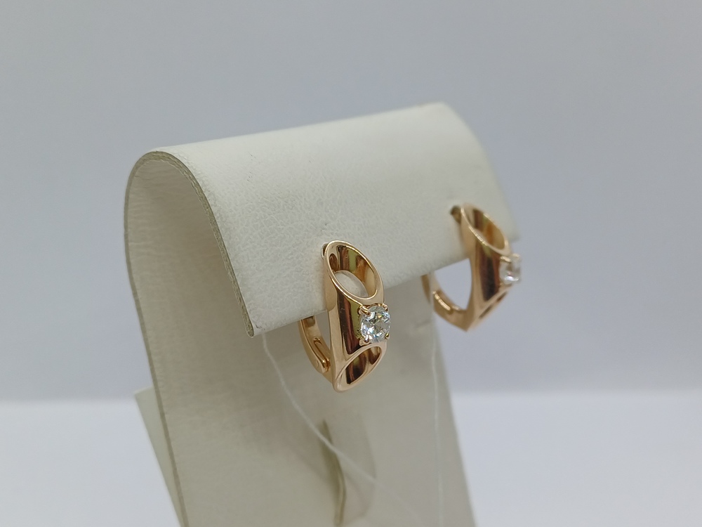 СКМ585 СЕРЬГИ С КАМНЕМ (Au 585)