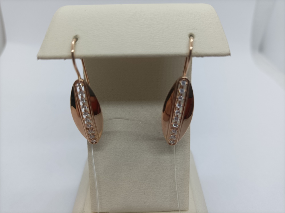 СЕРЬГИ ПЕТЕЛЬКА с камнями (Au 585)