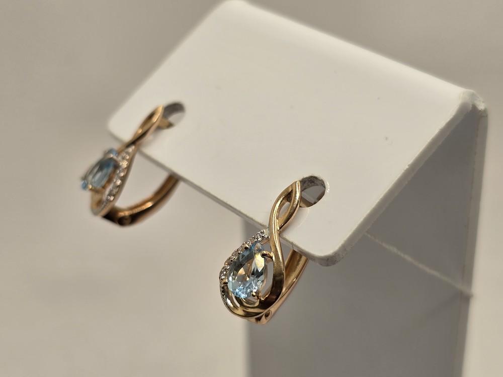 СКМИ585 СЕРЬГИ С КАМНЯМИ (Au 585)