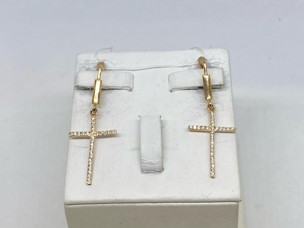 12168М СЕРЬГИ С КАМНЯМИ (Au 585)