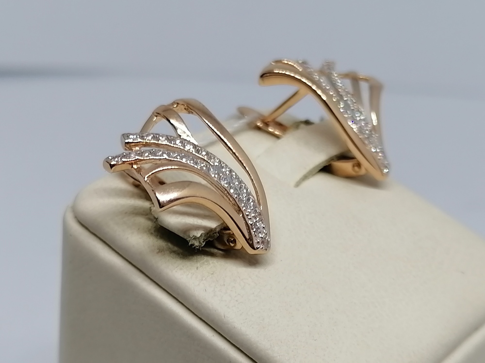 СКМИ585 СЕРЬГИ С КАМНЯМИ (Au 585)