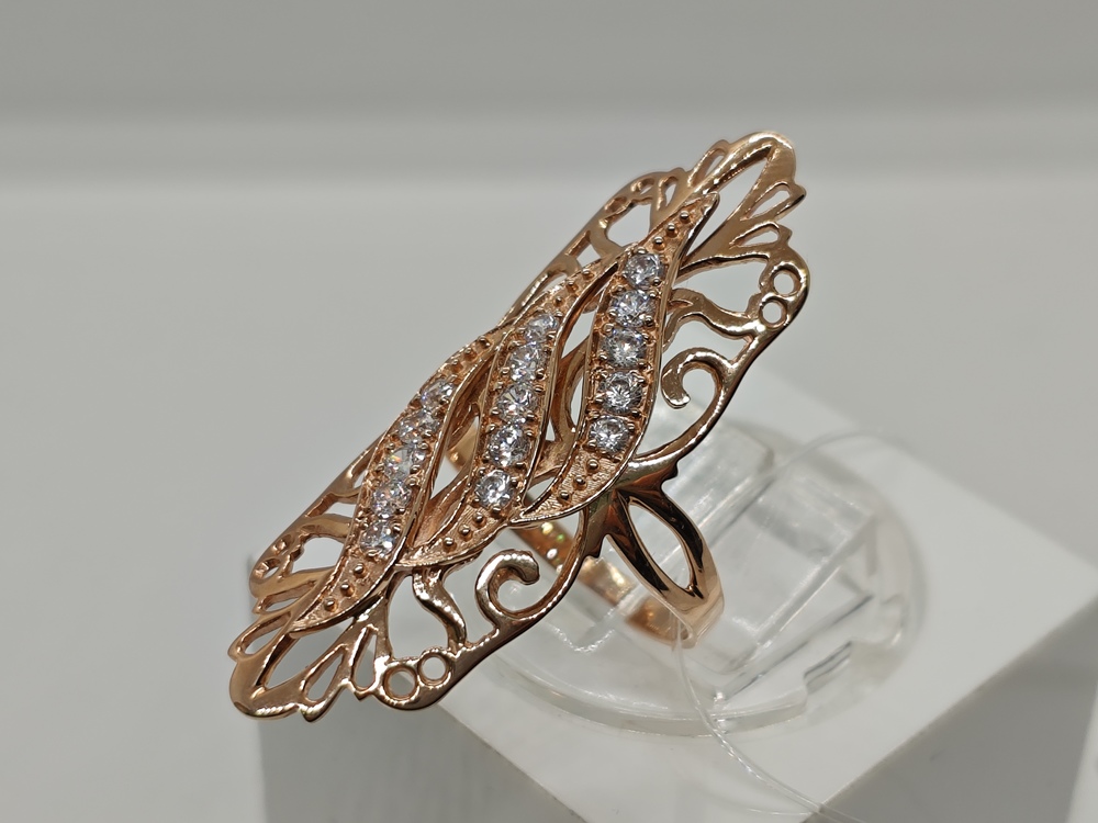 КОЛЬЦО С КАМНЯМИ (Au 585)