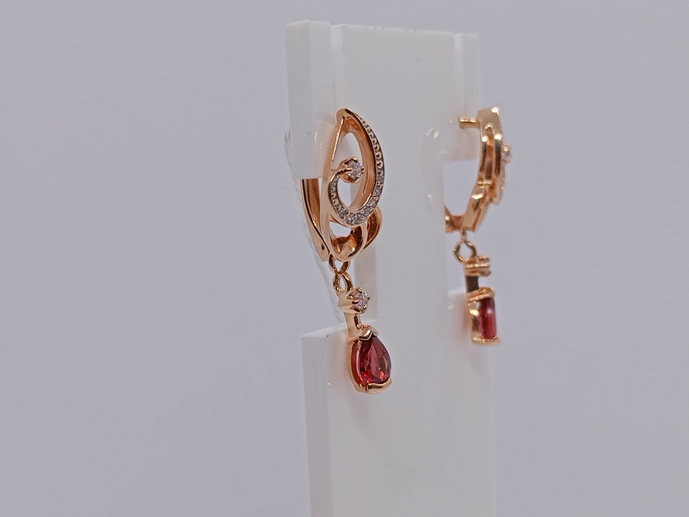 СКМИ585 СЕРЬГИ С КАМНЯМИ (Au 585)