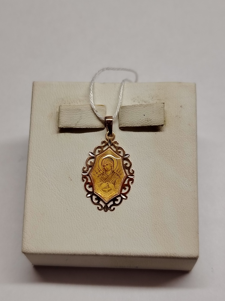 ПОДИКМ585 ПОДВЕСКА ИКОНА С КАМНЕМ (Au 585)