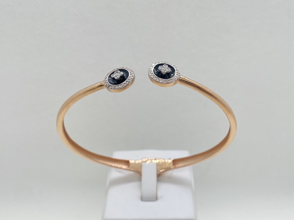 БРАСЛЕТ ЖЕСТКИЙ Эмаль с камнем/камнями (Au 585)