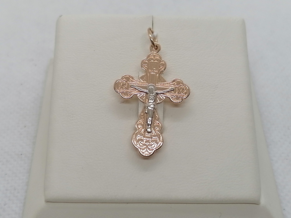 ПОДКБК585 ПОДВЕСКА КРЕСТ БЕЗ КАМНЯ (Au 585)