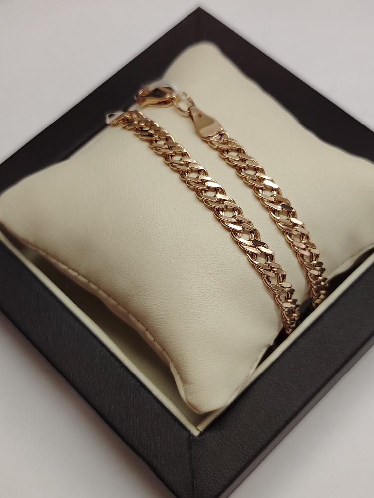 БРАСЛЕТ ПУСТОТЕЛЫЙ Ромб двойной Au 585