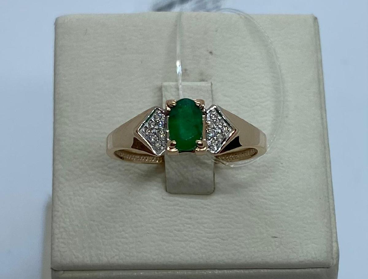 КОЛЬЦО Бриллиант, изумруд (Au 585)