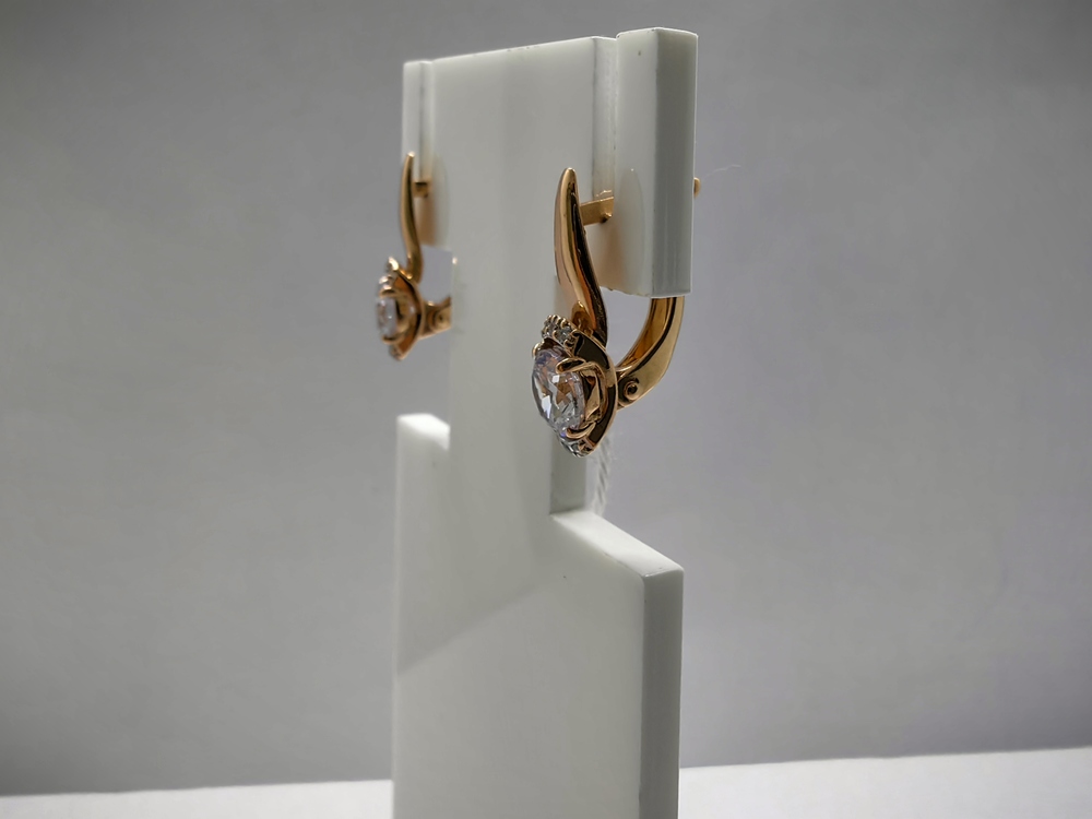 СКМИ585 СЕРЬГИ С КАМНЯМИ (Au 585)