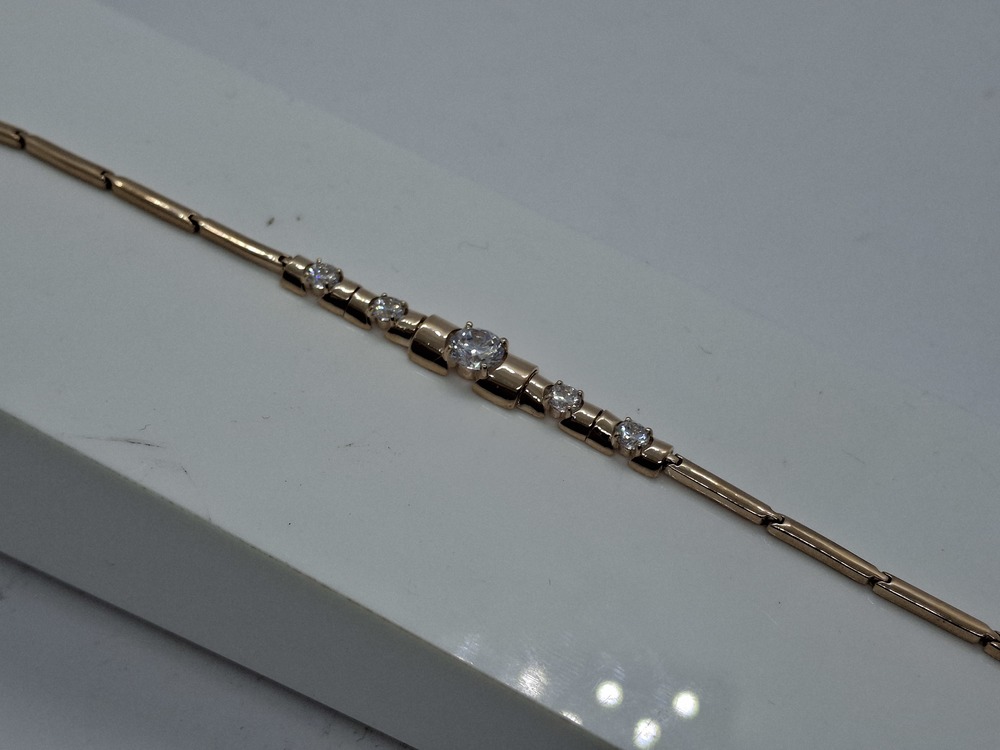 БРАСЛЕТ ФАНТАЗИЯ с камнями (Au 585)