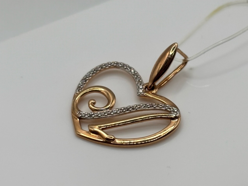 ПОДВЕСКА БУКВА Л с камнями (Au 585)