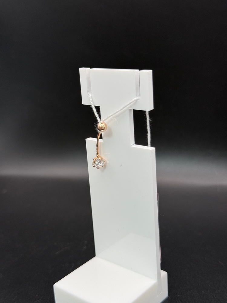 ПИРСИНГ В ПУПОК с камнем (Au 585)