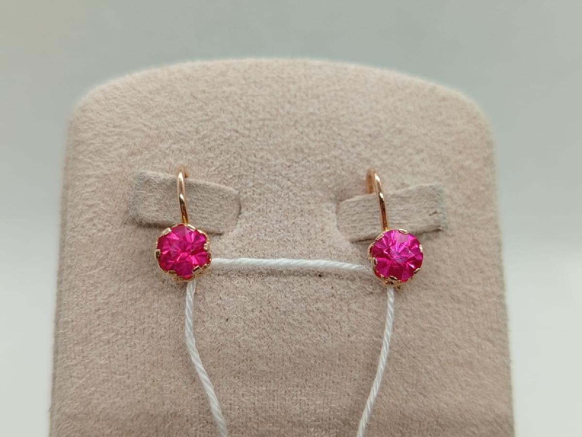 СКМ583 СЕРЬГИ С КАМНЕМ (Au 583)