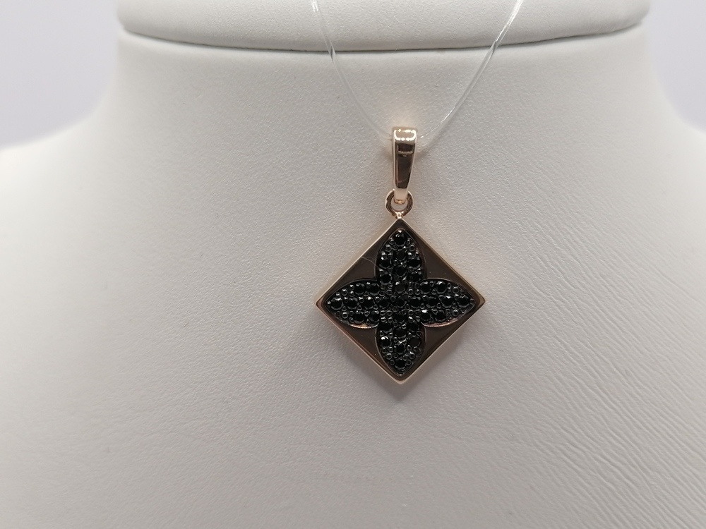 030125 ч ПОДВЕСКА С КАМНЯМИ (Au 585)