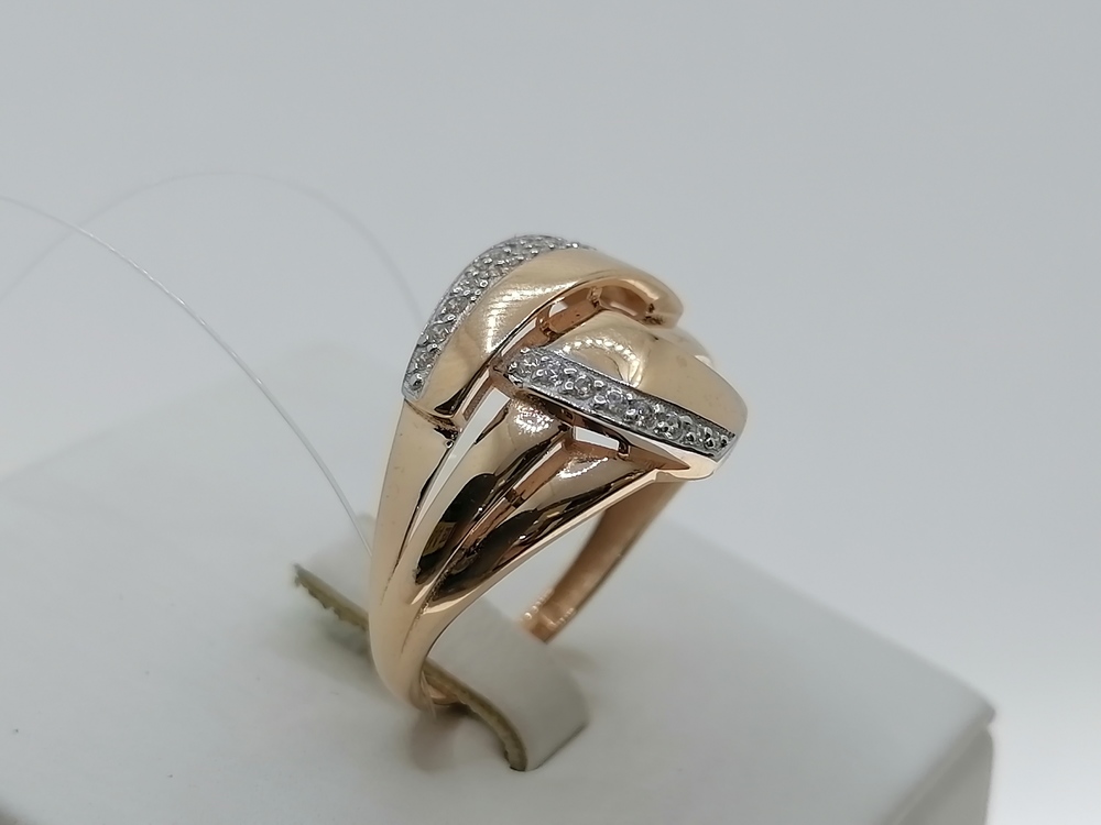 КОЛЬЦО С КАМНЯМИ (Au 585)