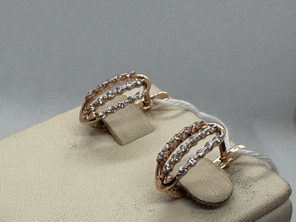 СКМИ585 СЕРЬГИ С КАМНЯМИ (Au 585)