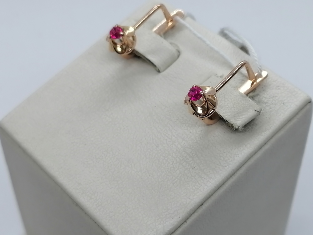 СКМ583 СЕРЬГИ С КАМНЕМ (Au 583)