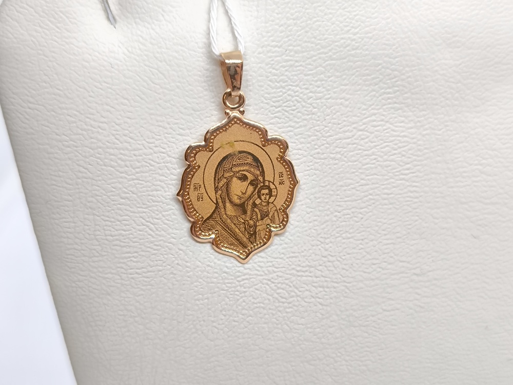 ПОДИКМ585 ПОДВЕСКА ИКОНА С КАМНЕМ (Au 585)