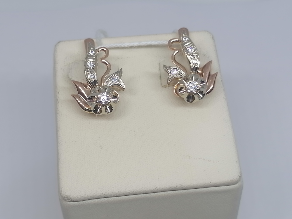 СКМИ585 СЕРЬГИ С КАМНЯМИ (Au 585)