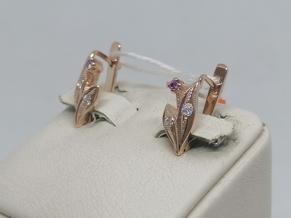 СКМИ585 СЕРЬГИ С КАМНЯМИ (Au 585)