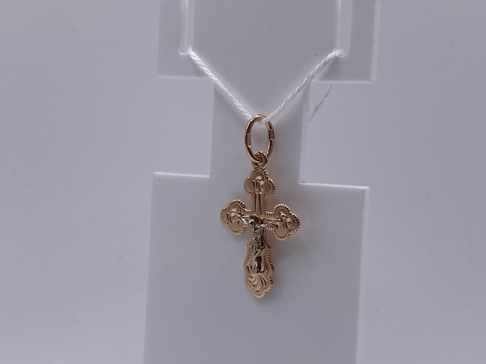 ПОДКБК585 ПОДВЕСКА КРЕСТ БЕЗ КАМНЯ (Au 585)