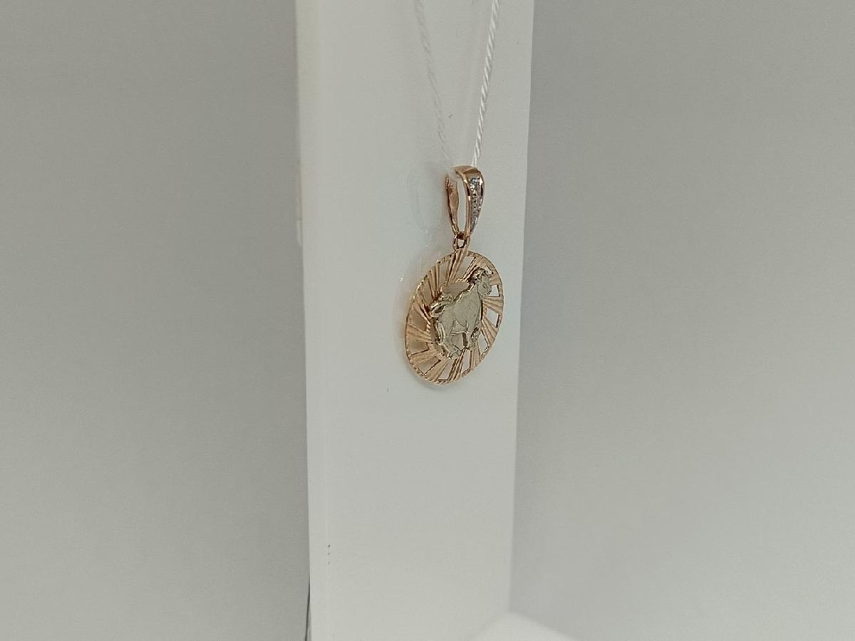 ПОДЗЗТ585 ПОДВЕСКА ЗНАК ЗОДИАКА ТЕЛЕЦ (Au 585)