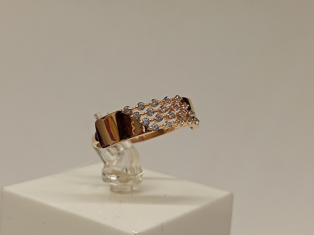 КОЛЬЦО С КАМНЯМИ (Au 585)