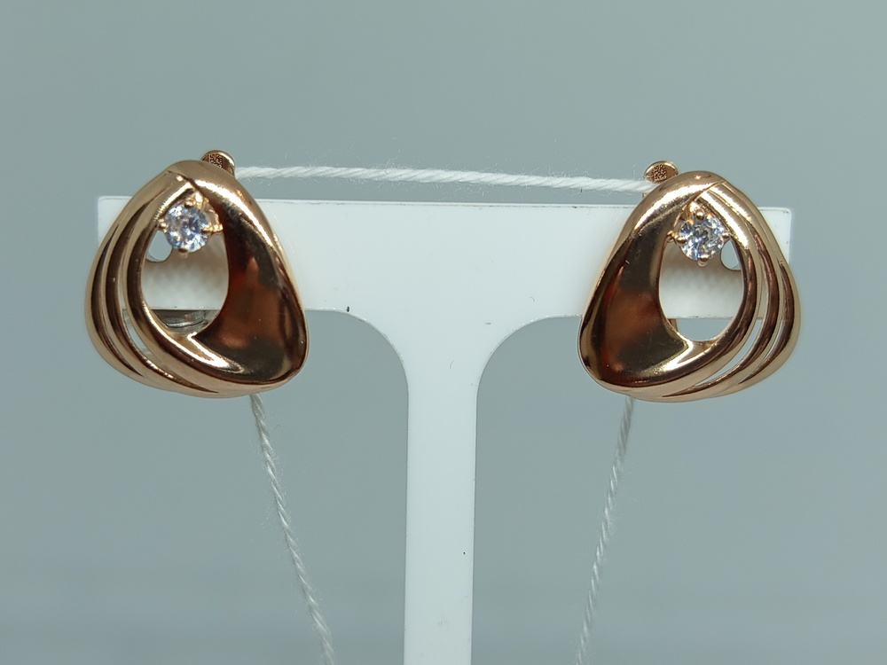 СКМ585 СЕРЬГИ С КАМНЕМ (Au 585)