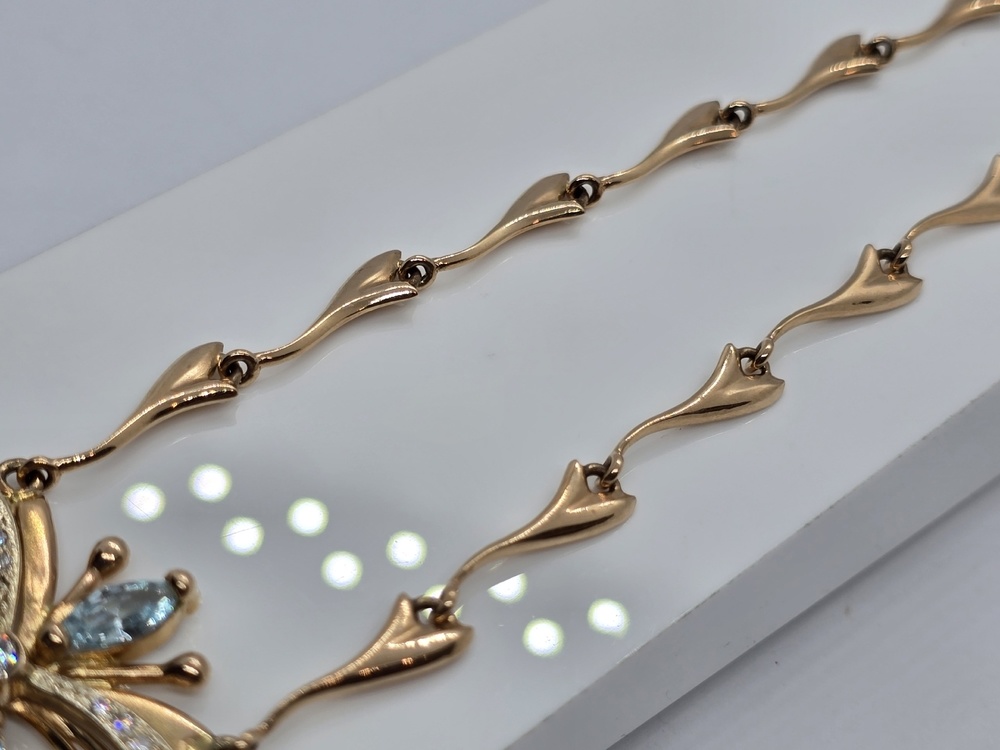 КОЛЬЕ С КАМНЯМИ Au 585