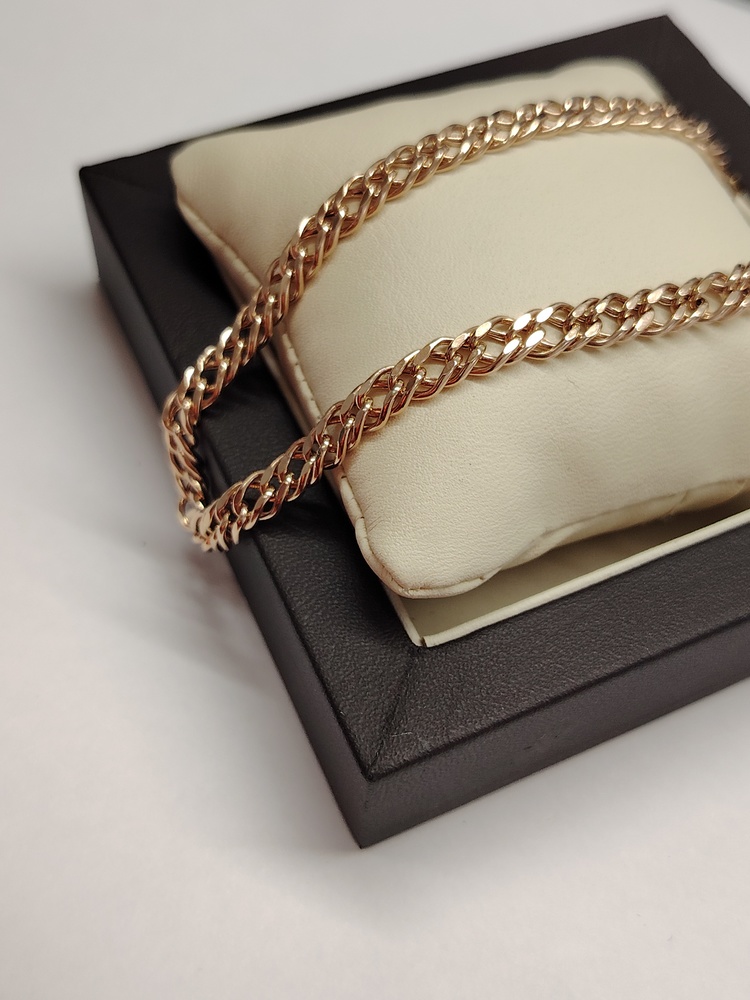 БРАСЛЕТ ПУСТОТЕЛЫЙ Ромб двойной Au 585