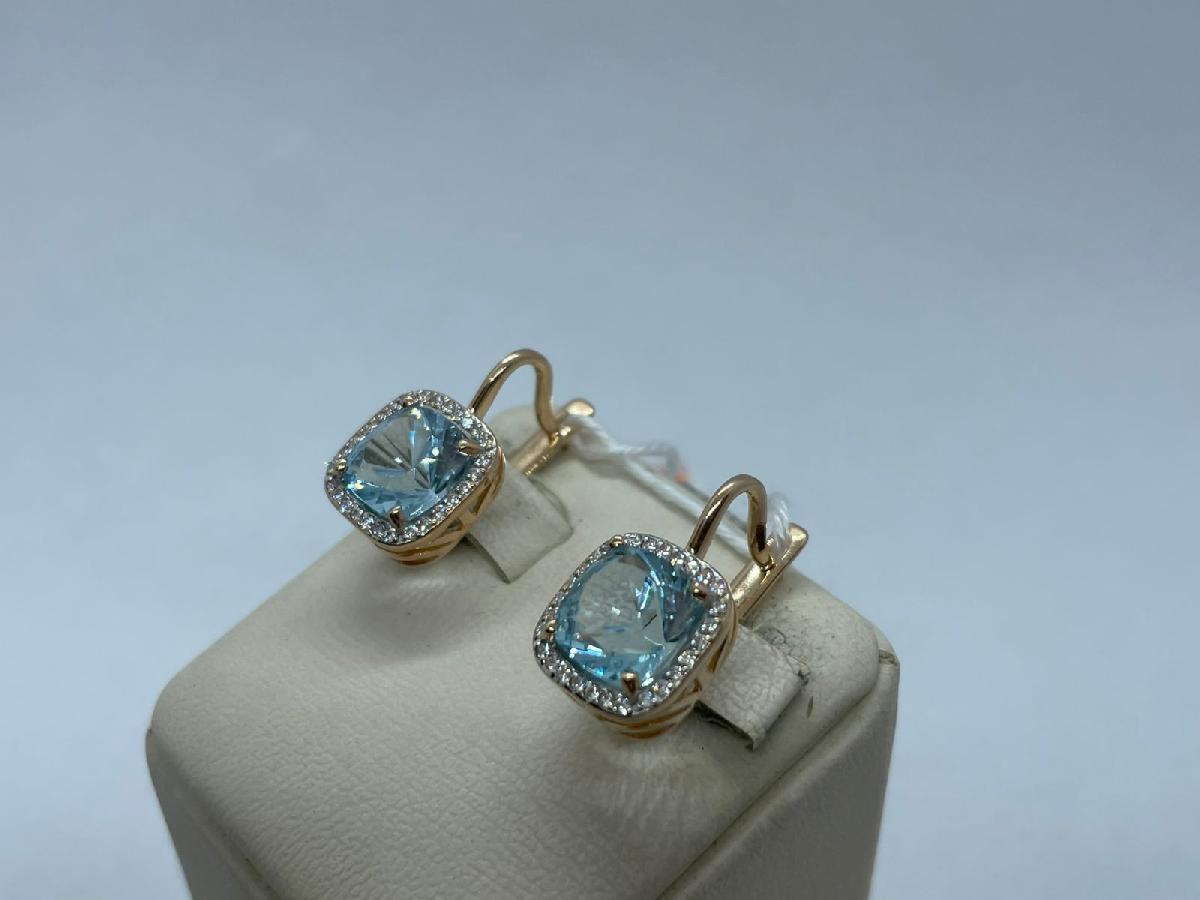 СКМИ585 СЕРЬГИ С КАМНЯМИ (Au 585)