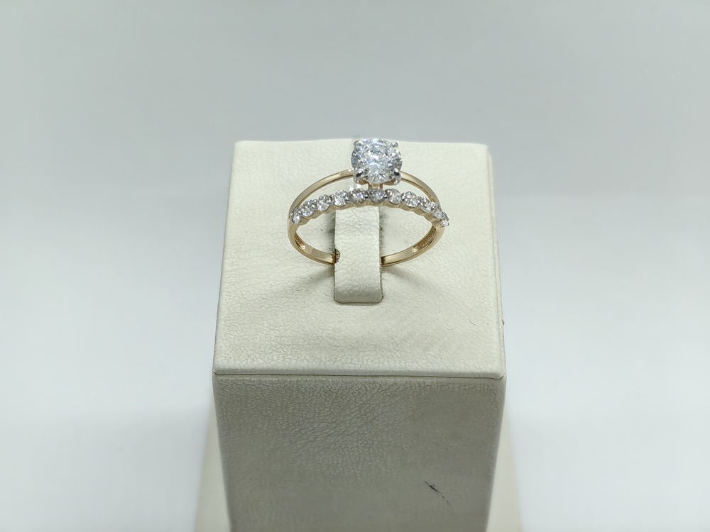 КОЛЬЦО С КАМНЯМИ (Au 585)