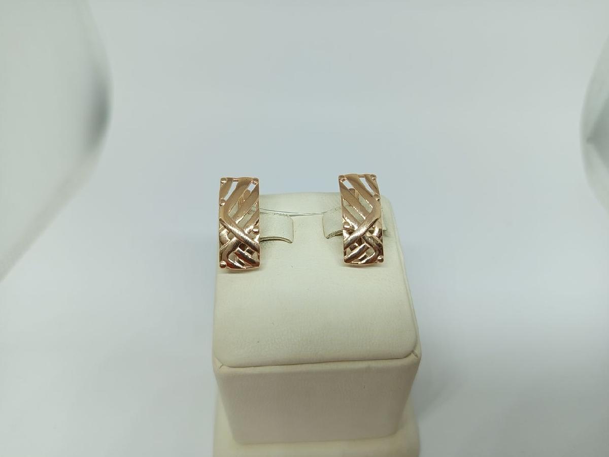 22014 СЕРЬГИ БЕЗ КАМНЯ (Au 585)