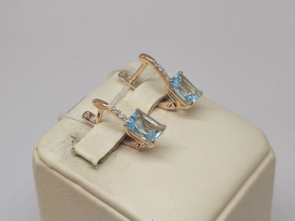 СКМИ585 СЕРЬГИ С КАМНЯМИ (Au 585)