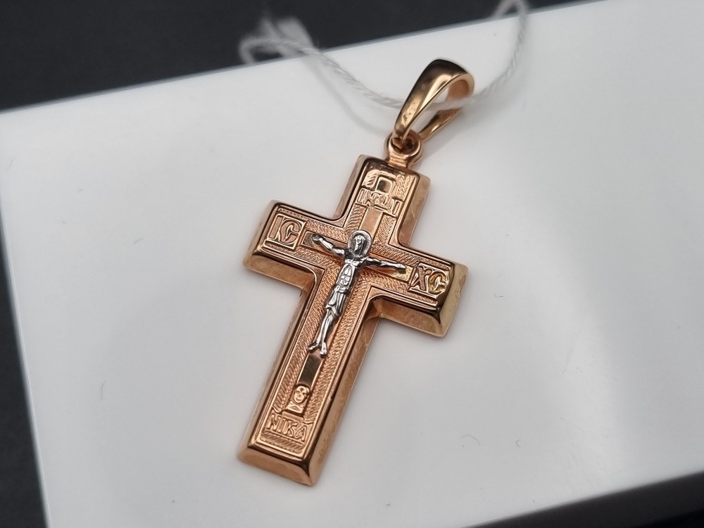 ПОДКБК375 ПОДВЕСКА КРЕСТ БЕЗ КАМНЯ (Au 375)