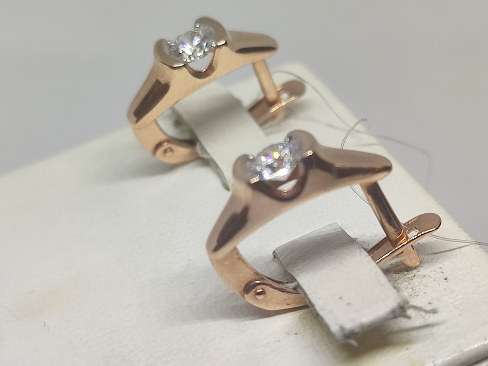 СЕРЬГИ С КАМНЕМ (Au 585)