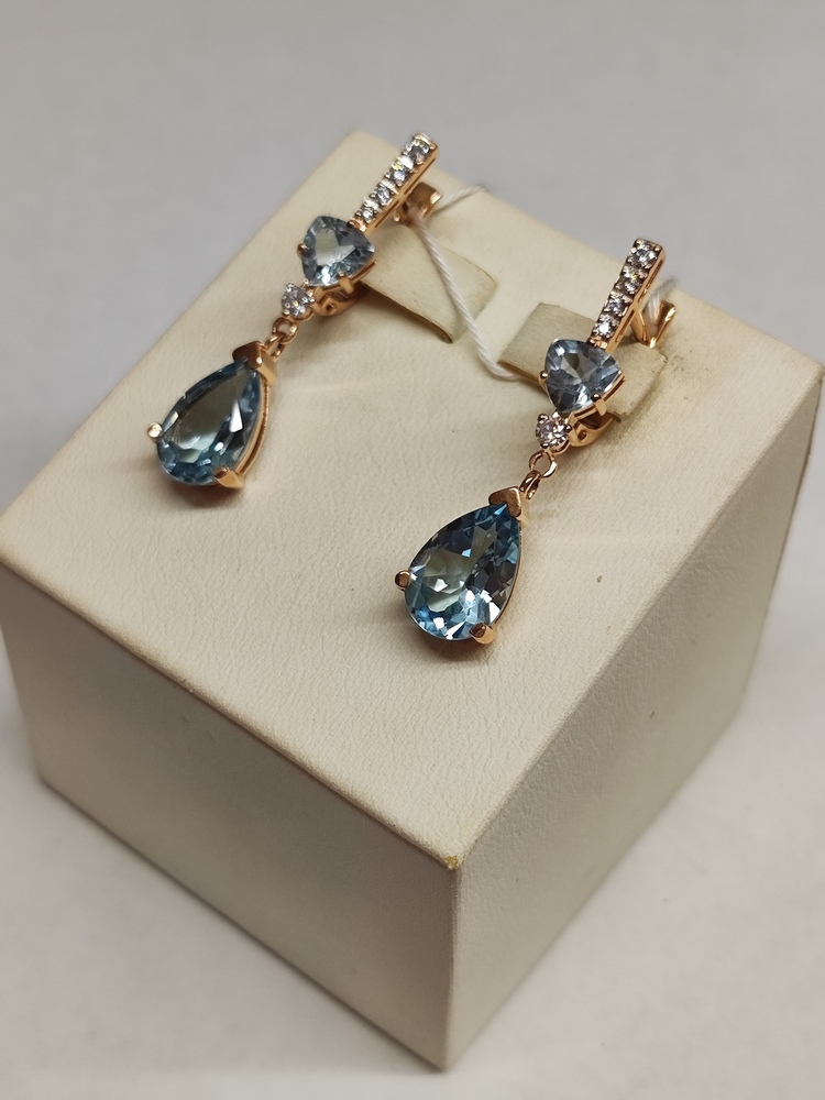 СКМИ585 СЕРЬГИ С КАМНЯМИ (Au 585)