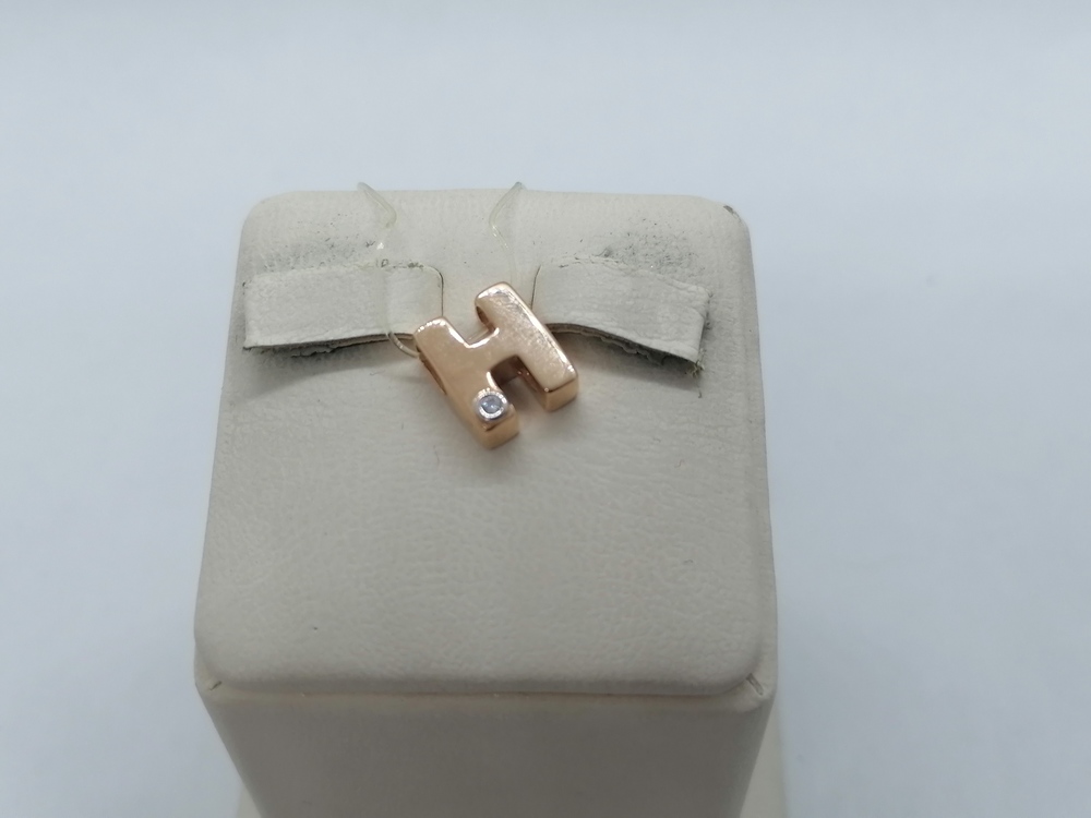 ПОДВЕСКА БУКВА Н с камнем (Au 585)