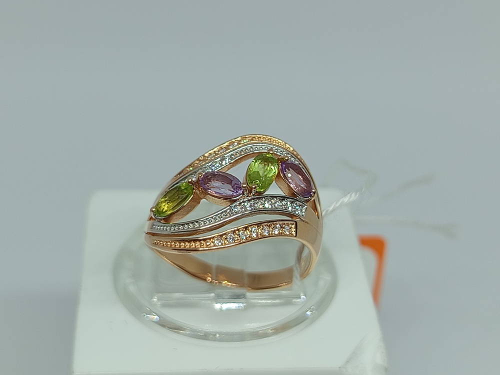 КОЛЬЦО С КАМНЯМИ (Au 585)