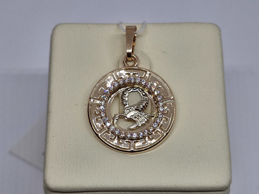 КрСВП/скр/Ф ПОДВЕСКА ЗНАК ЗОДИАКА СКОРПИОН (Au 585)