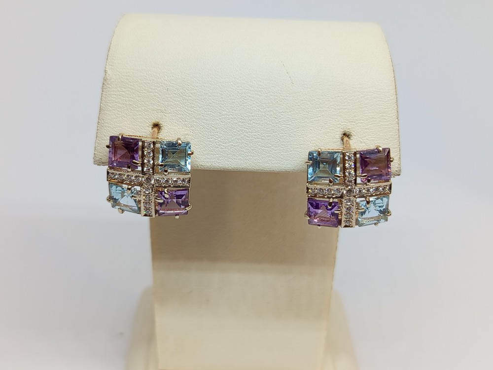 СКМИ585 СЕРЬГИ С КАМНЯМИ (Au 585)